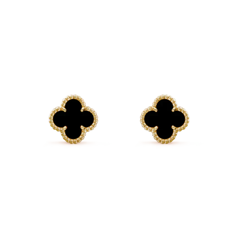 [AURORA]CLOVER MINI 9.5MM BLACK MOP EARRINGS