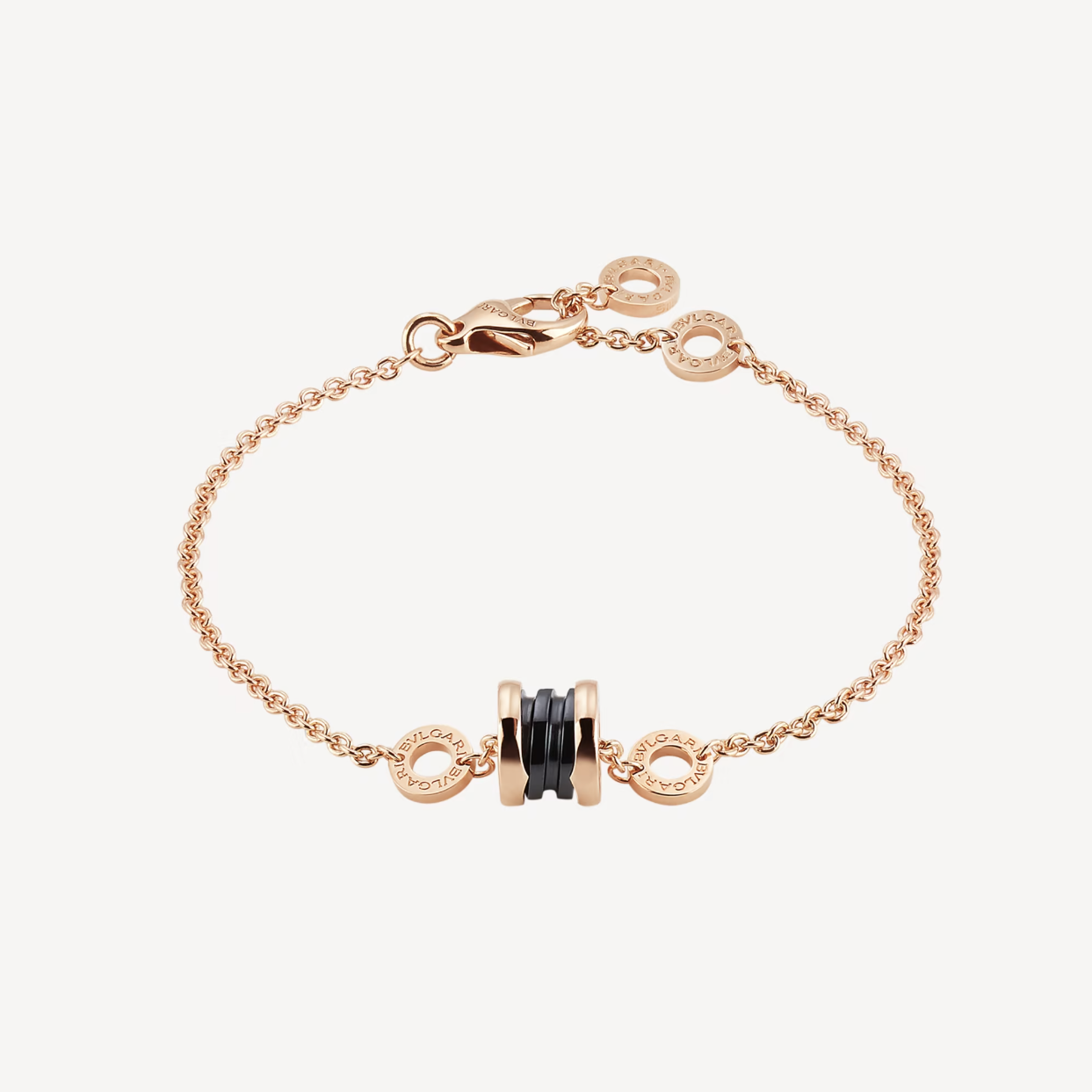 [AURORA]ZERO 1 SOFT PINK GOLD AND BLACK CERAMIC BRACELET