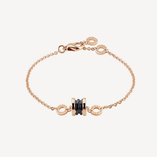 [AURORA]ZERO 1 SOFT PINK GOLD AND BLACK CERAMIC BRACELET