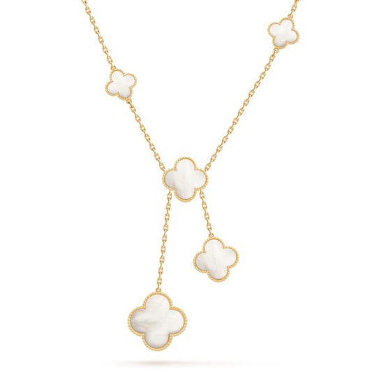 [AURORA]CLOVER MOTHER OF PEARL NECKLACE 6 MOTIF
