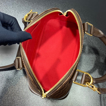 BRAIDED ALMA BB 23 IN BROWN DAMIER EBENE CANVAS GOLD BUCKLE