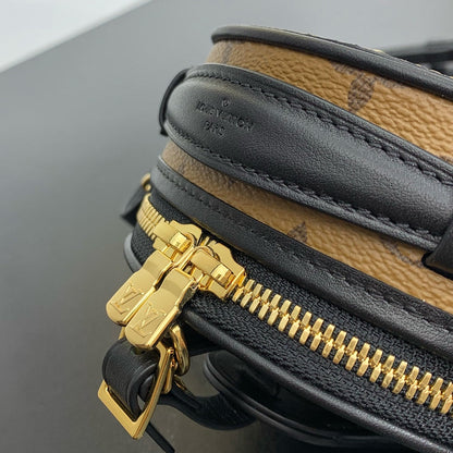 MINI BOITE CHAPEAU 13 IN BROWN MONOGRAM REVERSE CANVAS GOLD HARDWARE