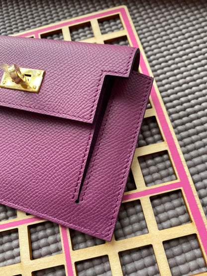 HM Kelly Pocket 13.5 Purple Epsom Ghw