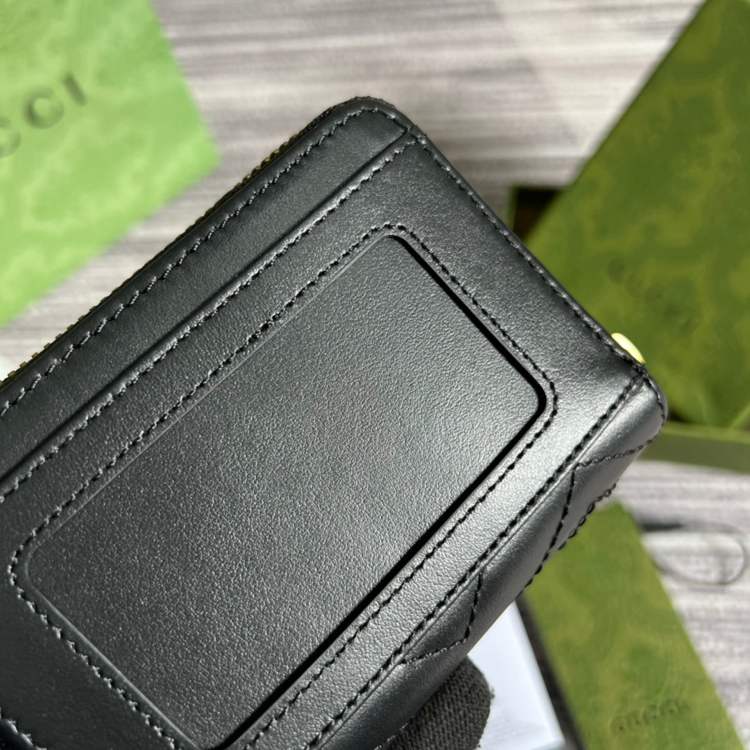 GG MARMONT MINI 11 WALLET BLACK CALFSKIN