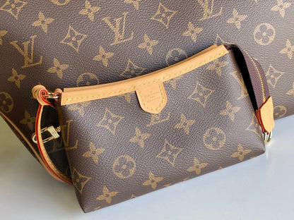 LV 25S GRACEFUL 46 IN BROWN MONOGRAM CANVAS LEATHER TRIM GOLD HARDWARE