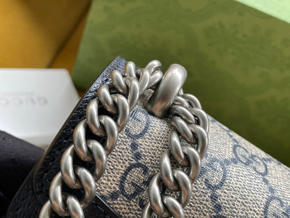 DYONYSUS SHOULDER BAG 25 IN BEIGE JACQUARD FABRIC AND BLACK CALFSKIN TRIM SILVER HARDWARE