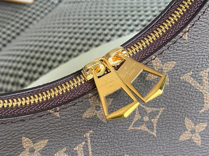 LV 25S BOULOGNE 29 IN BROWN MONOGRAM CANVAS LEATHER TRIM GOLD HARDWARE