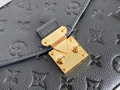 LV 25S POCHETTE METIS 25 IN BLACK MONOGRAM COATED CANVAS GOLD HARDWARE