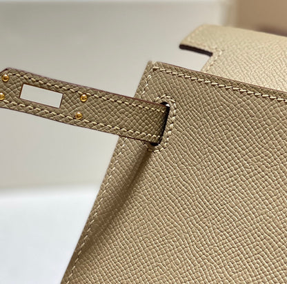 KELLY MINI 20 BAG IN TAN BROWN CALFSKIN WITH GOLD HARDWARE (MADE-TO-ODER)