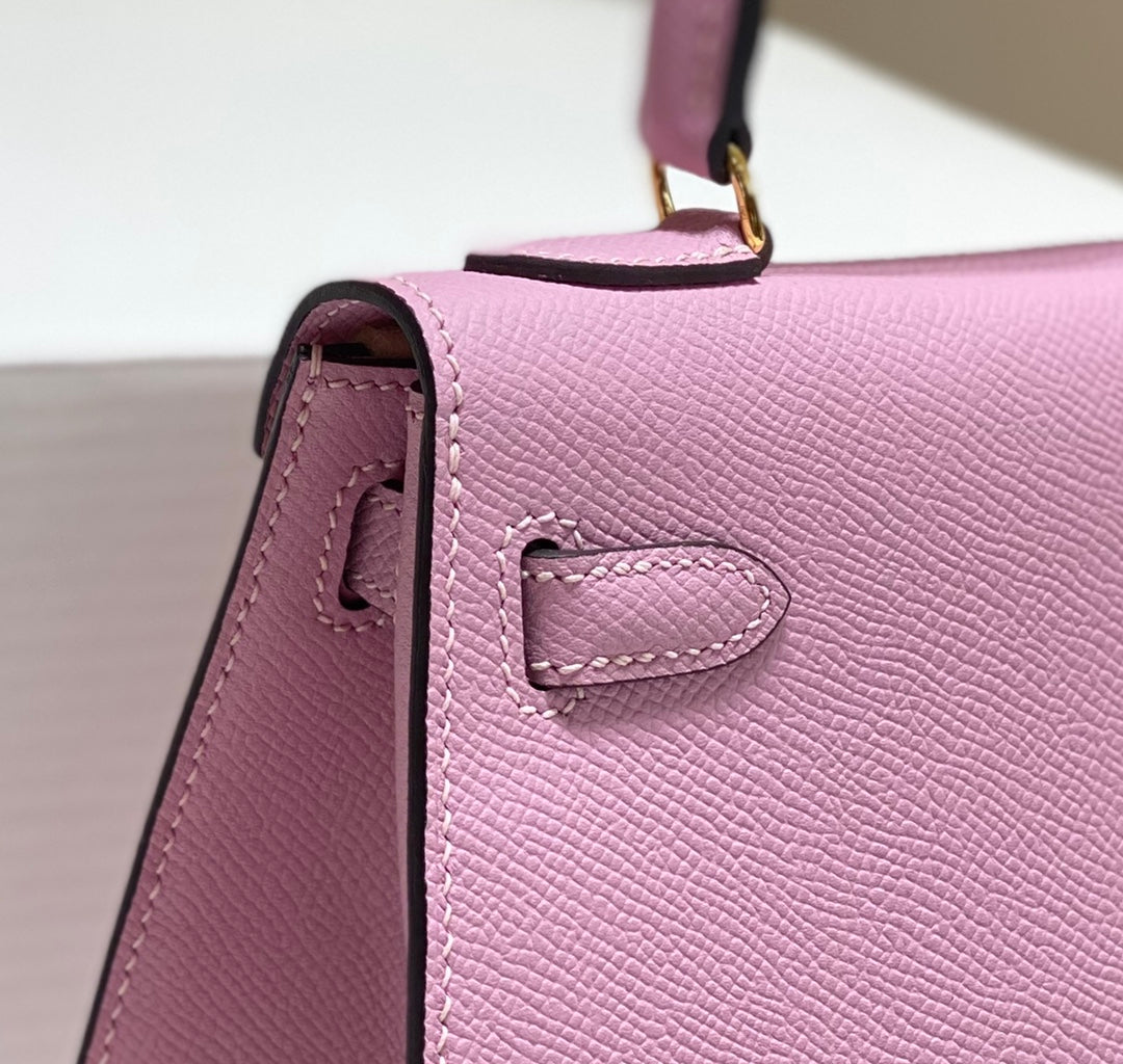 KELLY MINI 20 BAG IN BABY PINK CALFSKIN WITH GOLD HARDWARE (MADE-TO-ODER)