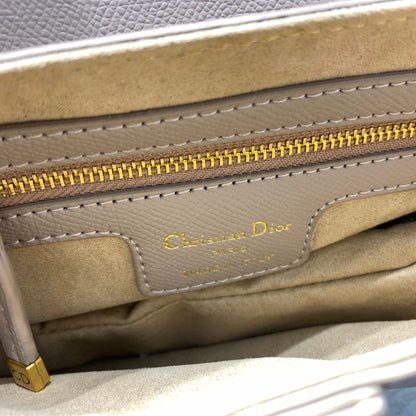 CD Saddle Bag Strap Warm Taupe Grained Brown Calfskin