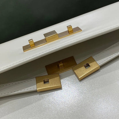 MANHATTAN 29 TOP-HANDLE IN SMOOTH WHITE CALFSKIN