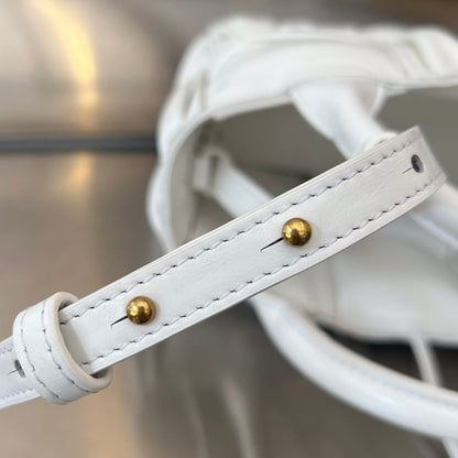 CANDY ARCO TOTE 20 IN WHITE SOFT LAMBSKIN