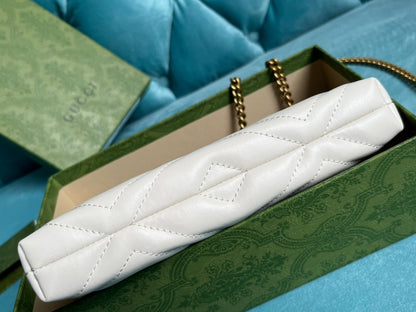 GG MARMONT MINI 22 HANDBAG IN WHITE CALFSKIN