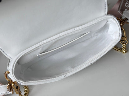 LV 25S WAVE MULTI POCHETTE 19 IN WHITE CALFSKIN GOLD HARDWARE