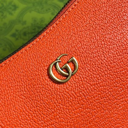 APHRODITE MINI 21 SHOULDER BAG IN ORANGE RED CALFSKIN