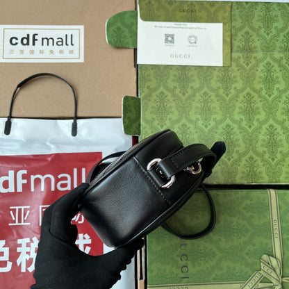 SMALL BLONDIE OVAL SHOULDER BAG 20 IN BLACK CALFSKIN