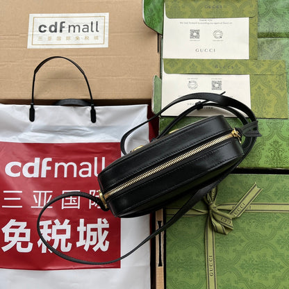 HORSEBIT 1955 SMALL CAMERA BAG 20 IN BLACK CALFSKIN