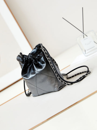 CC MINI 20 HOBO BAG IN BLACK OMBRE CALFSKIN