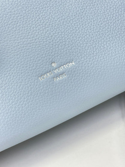 SIDE TRUNK MINI 18 IN SKY BLUE CALFSKIN SILVER HARDWARE