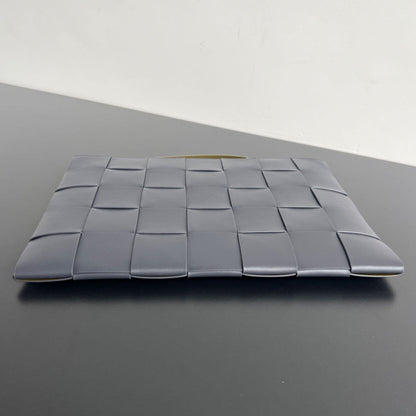 LARGE CASSETTE POUCH 35 IN TROUT GRAY CALFSKIN