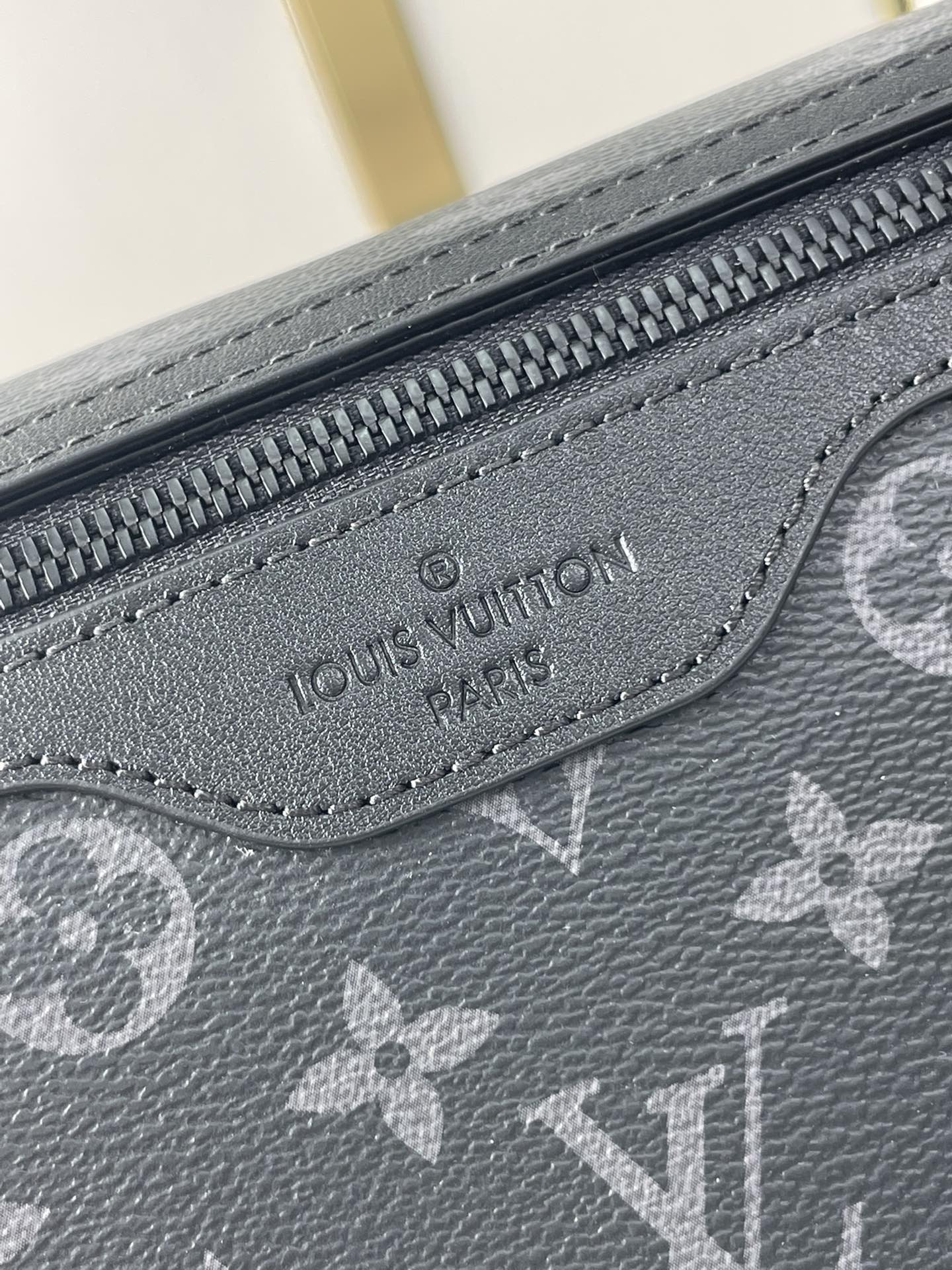 MESSENGER VOYAGER PM 33 IN GUN METAL MONOGRAM ECLIPSE CANVAS