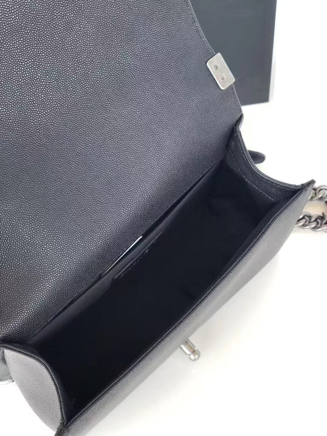 Leboy Black Vintage Silver Buckle Medium Bag