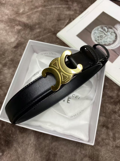 Arc de Triomphe Black Gold Ladies Belt