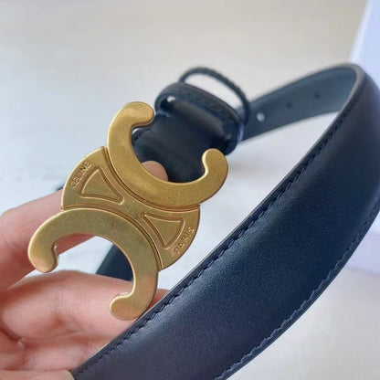 Arc de Triomphe Black Gold Ladies Belt