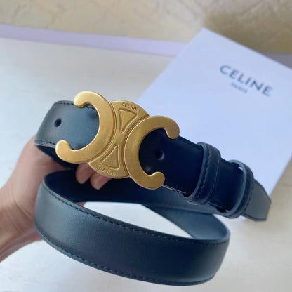 Arc de Triomphe Black Gold Ladies Belt