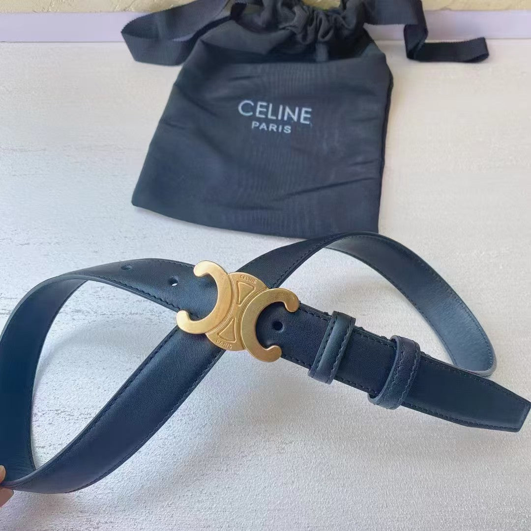 Arc de Triomphe Black Gold Ladies Belt