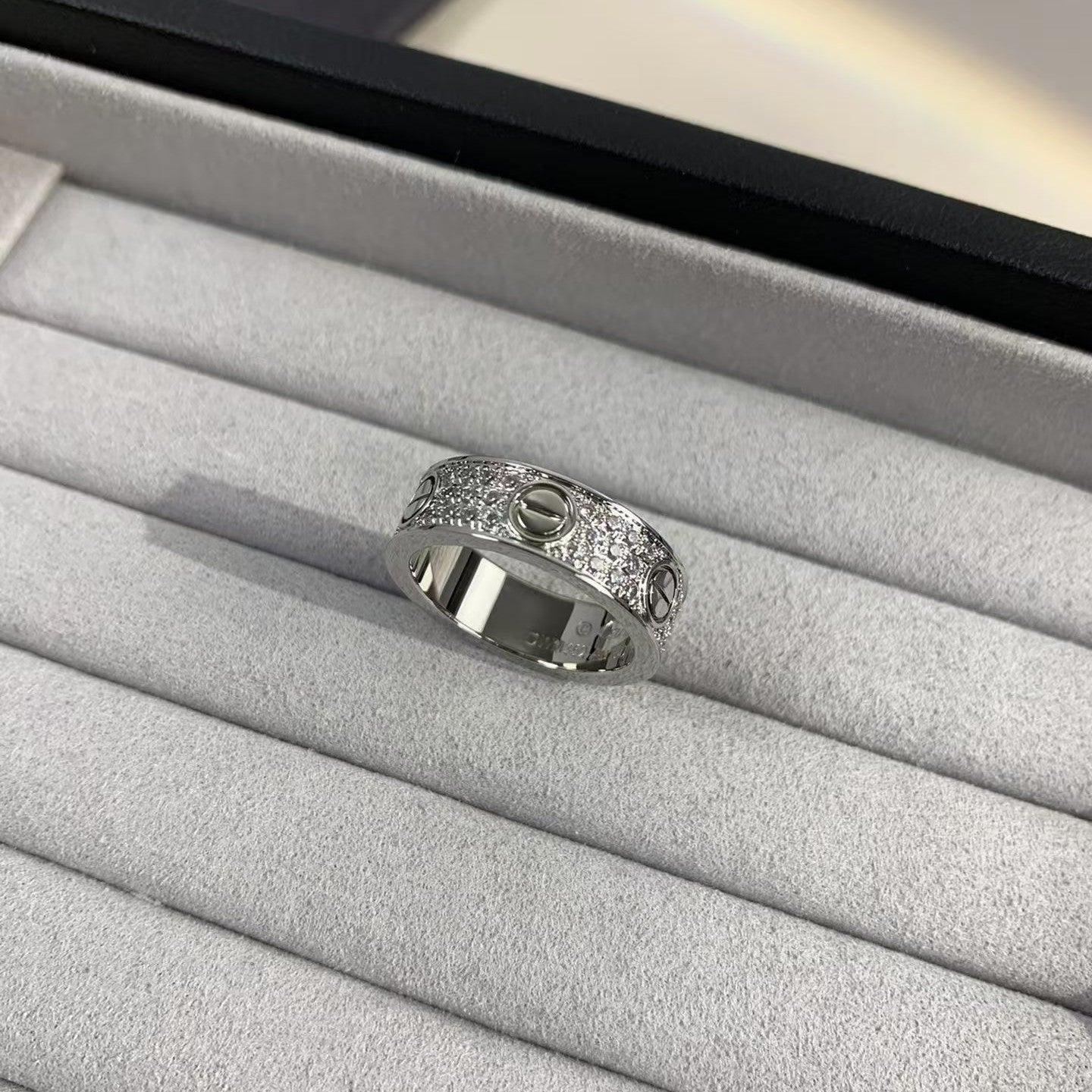 [AURORA]LOVE RING 5.5MM DIAMONDS PAVED