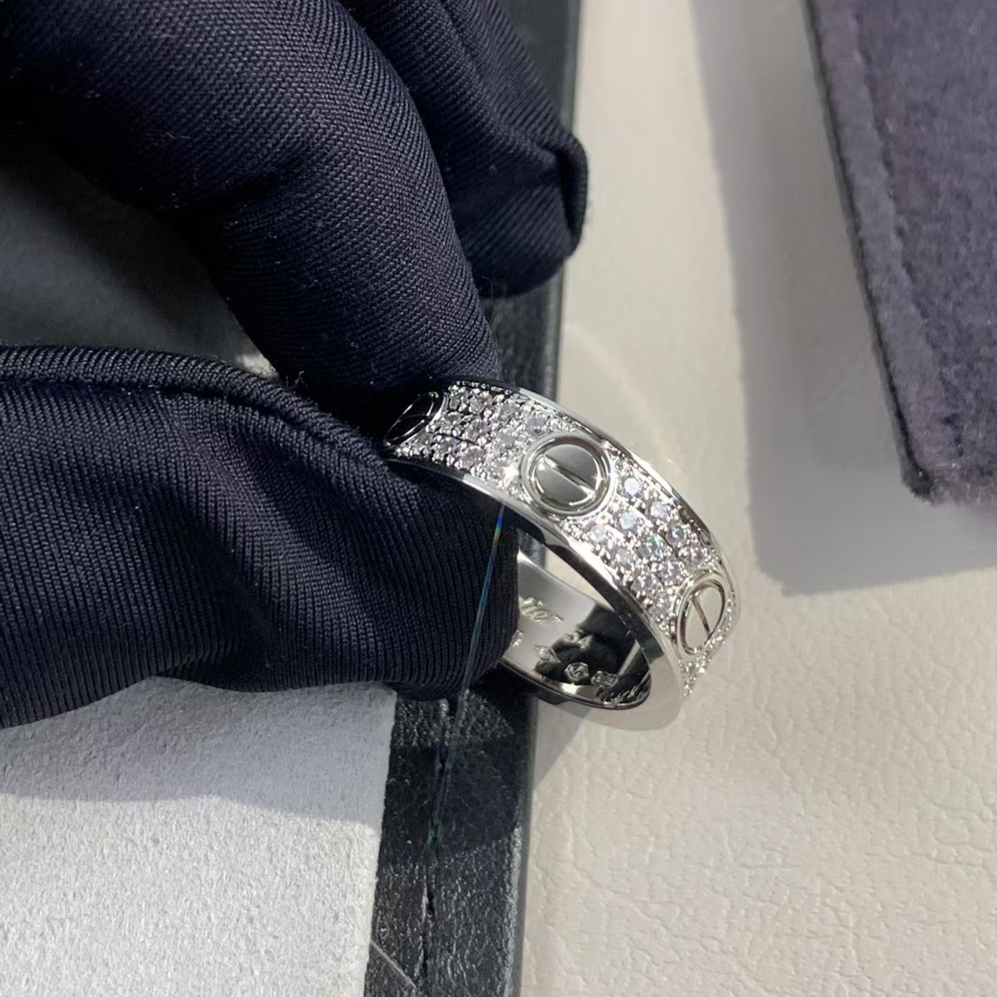[AURORA]LOVE RING 5.5MM DIAMONDS PAVED