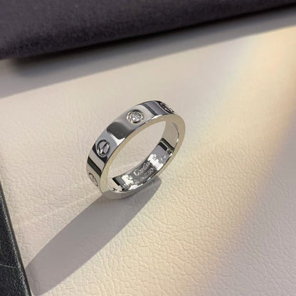 [AURORA]LOVE RING 4MM 1 DIAMOND SILVER