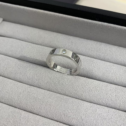 [AURORA]LOVE RING 4MM 1 DIAMOND SILVER