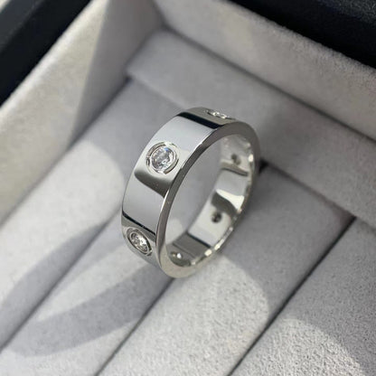 [AURORA]LOVE RING 5.5MM 6 DIAMONDS SILVER