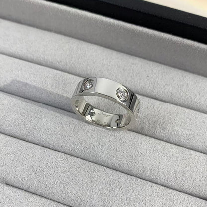 [AURORA]LOVE RING 5.5MM 6 DIAMONDS SILVER