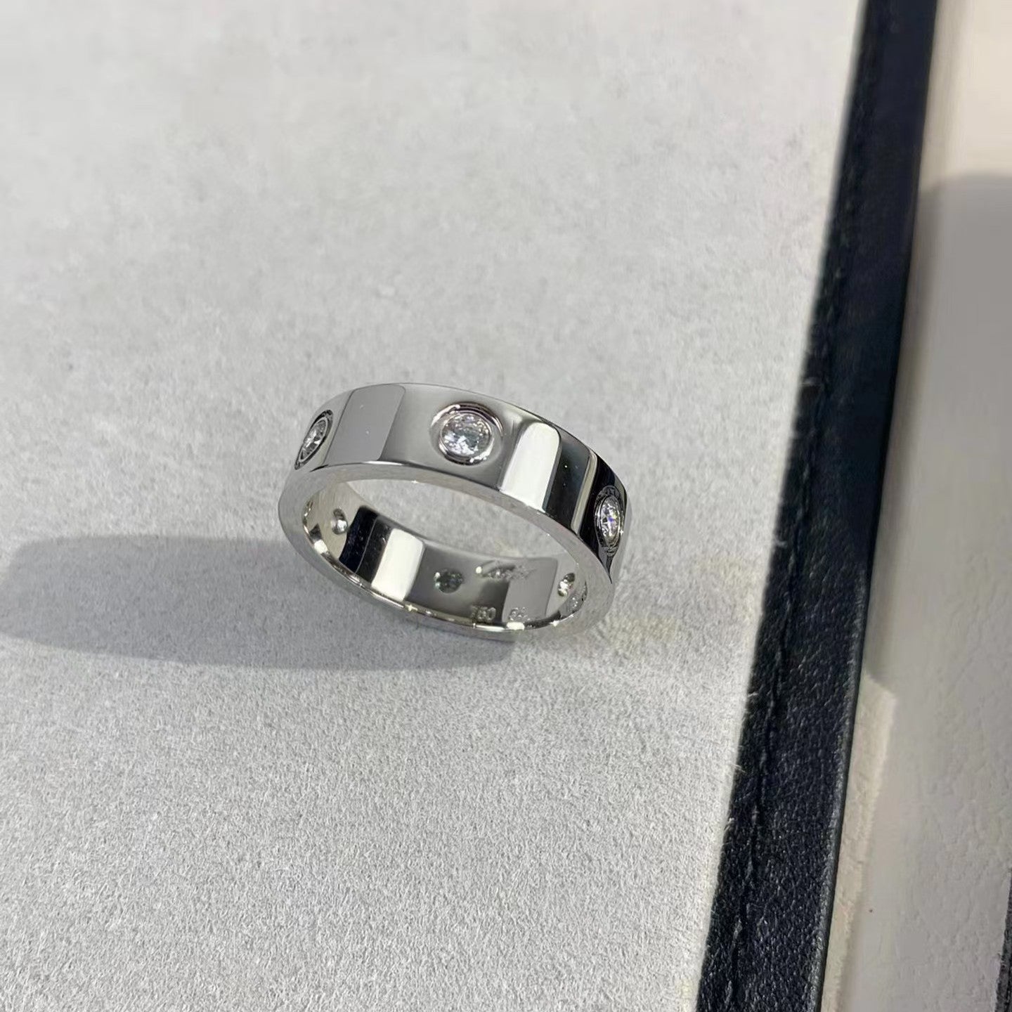 [AURORA]LOVE RING 5.5MM 6 DIAMONDS SILVER