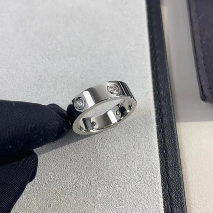 [AURORA]LOVE RING 5.5MM 6 DIAMONDS SILVER