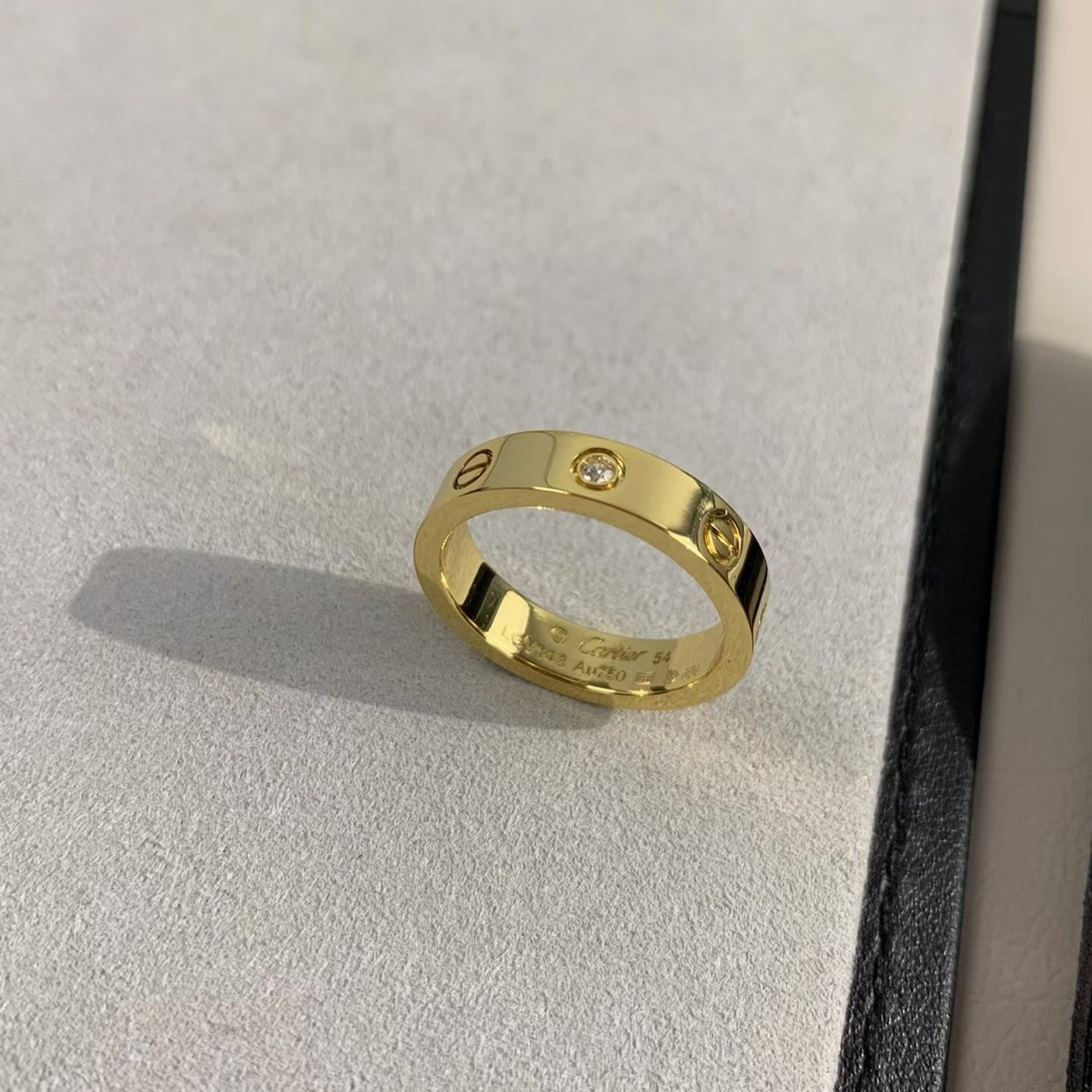 [AURORA]LOVE RING 4MM 1 DIAMOND GOLD