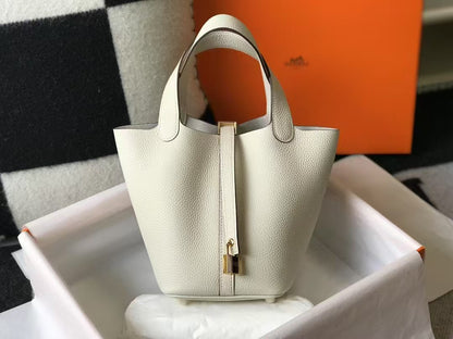 Picotin Basket Bag Milkshake White