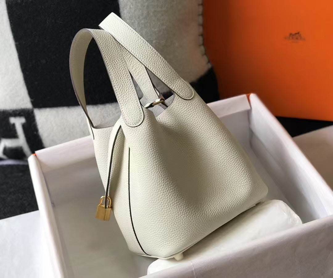 Picotin Basket Bag Milkshake White