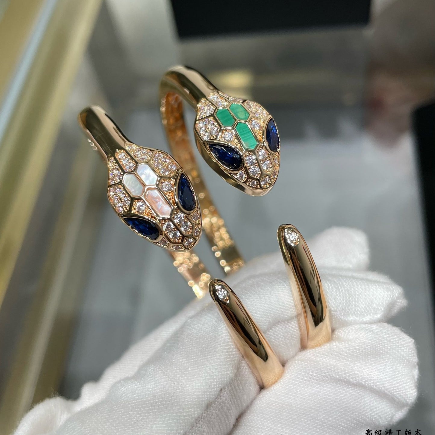 【AURORA】SERPENTI ROSE GOLD DIAMOND SNAKE HEAD BRACELET