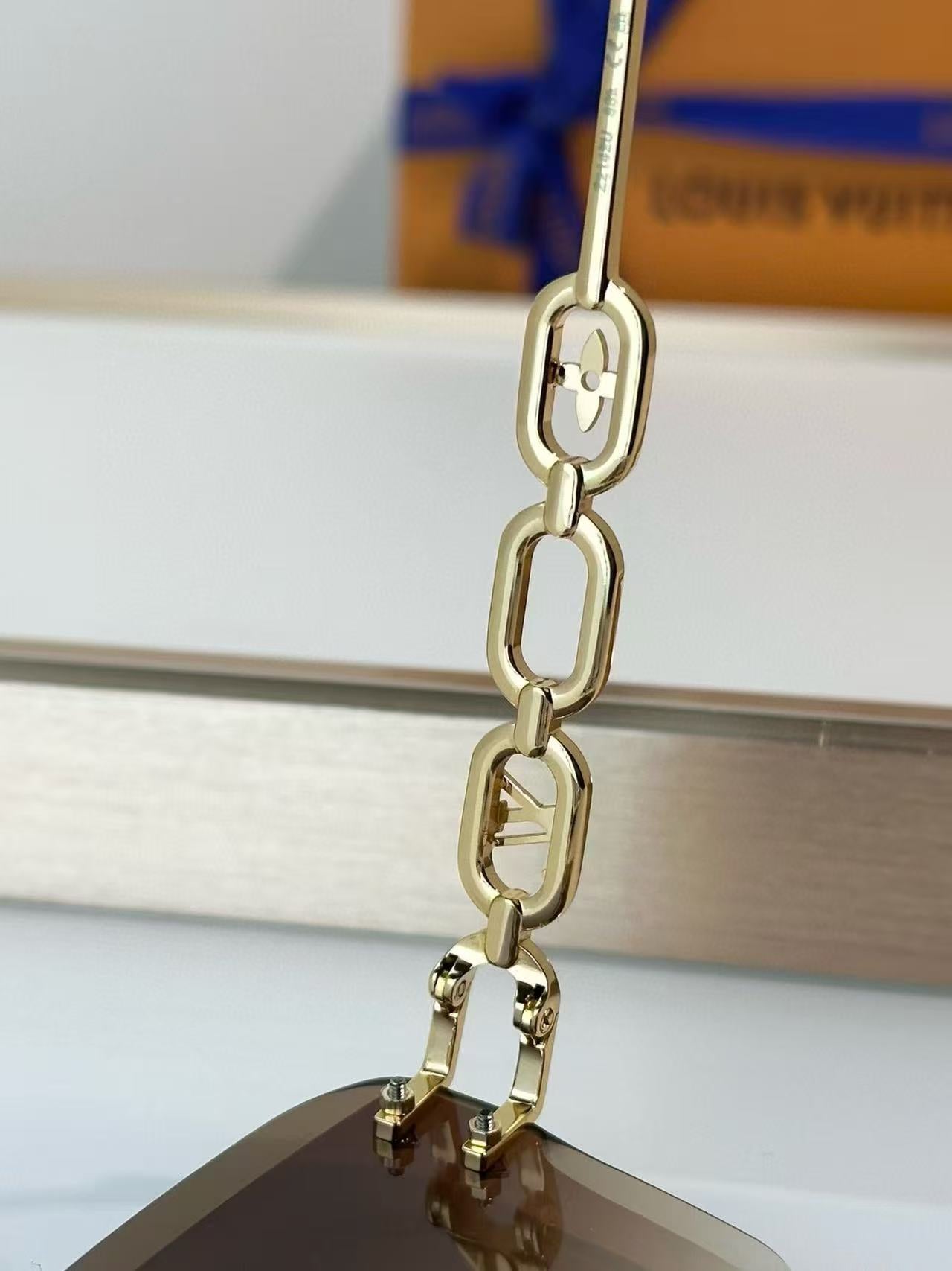 Frameless Gradient Chain Sunglasses