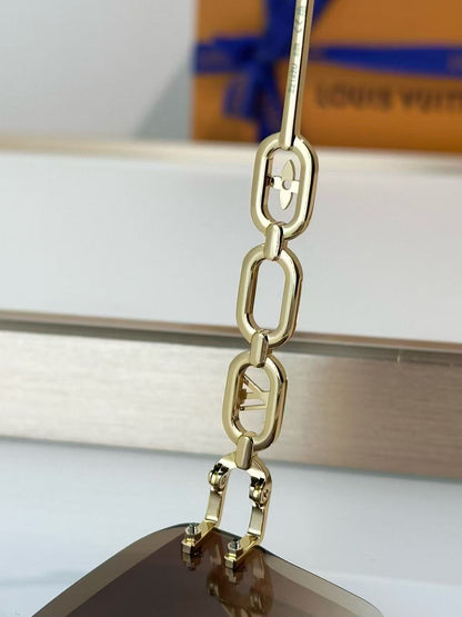 Frameless Gradient Chain Sunglasses