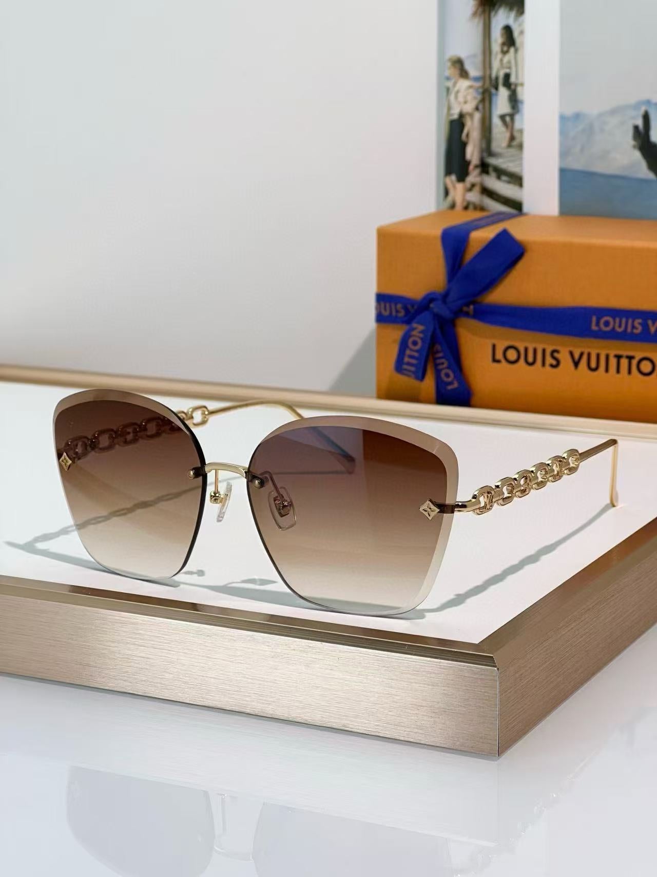 Frameless Square Gradient Sunglasses