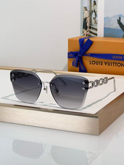 Frameless Gradient Chain Sunglasses