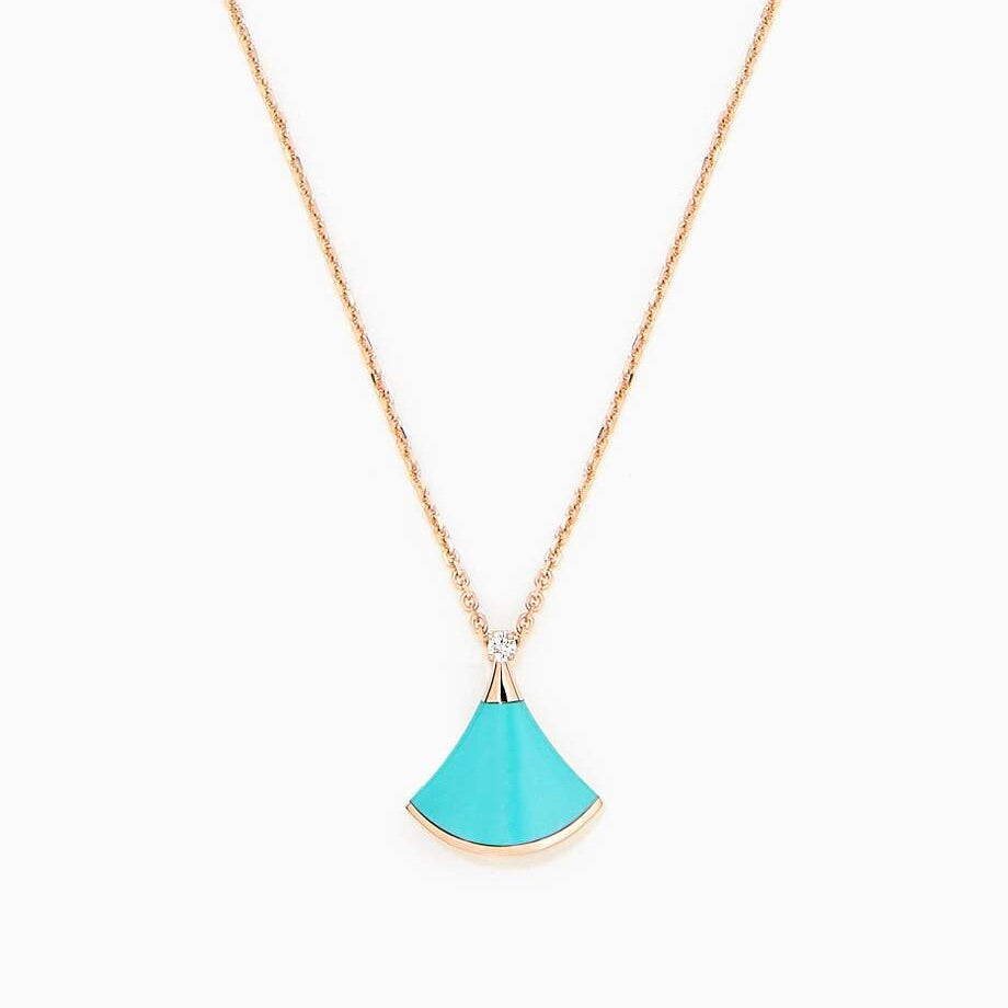 [AURORA]DREAM NECKLACE TURQUOISE PINK GOLD