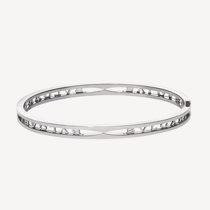 [AURORA]ZERO 1 SPIRAL LOGO SILVER BRACELET
