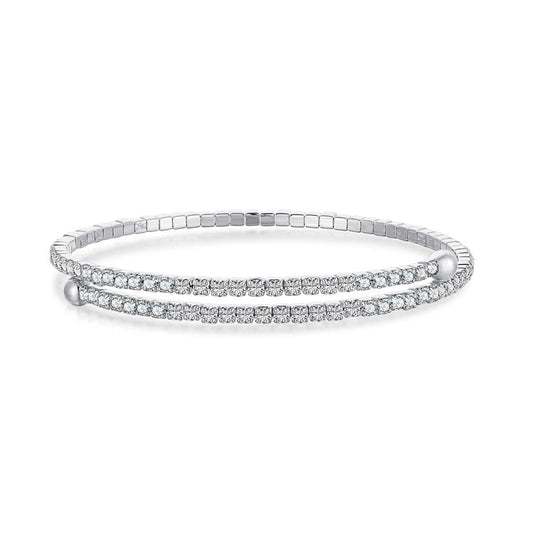 [AURORA]Row of Diamonds Round Fashion Bracelet
